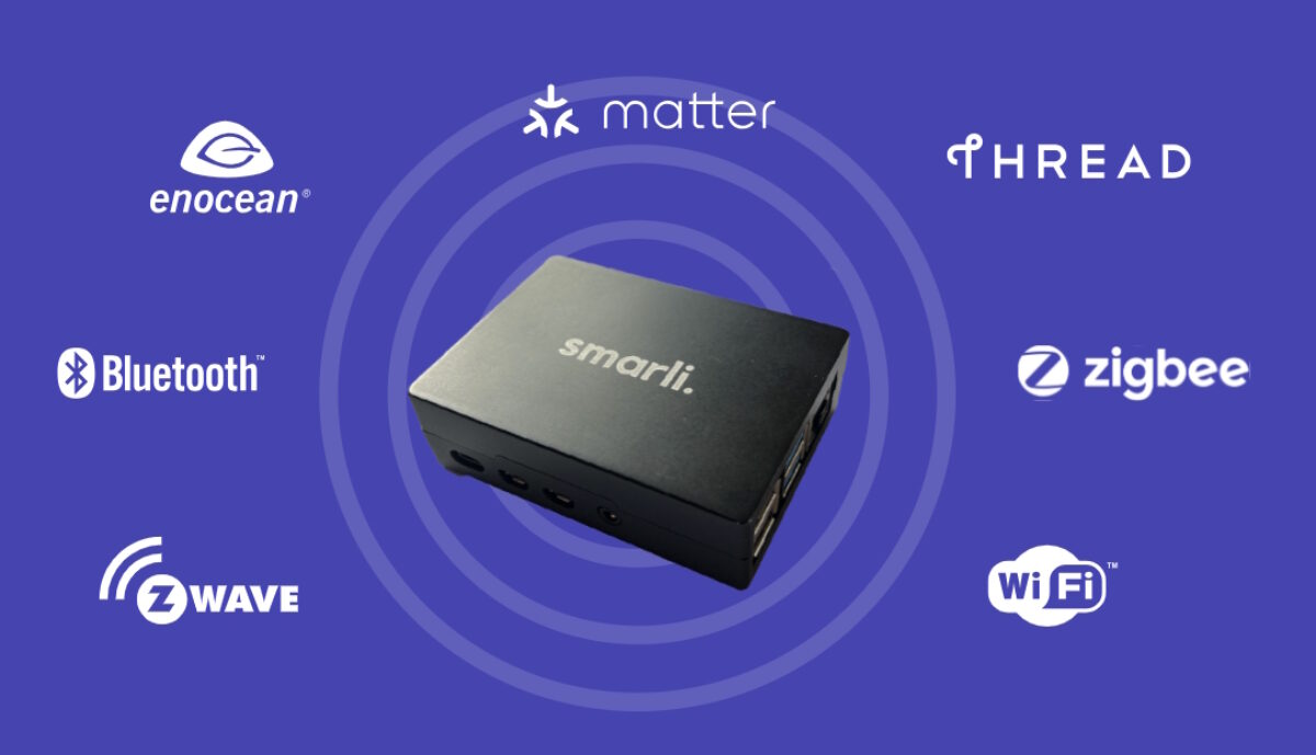 smarli. hub mit Matter, Thread, Zigbee, Z-Wave, WLAN, Bluetooth und EnOcean