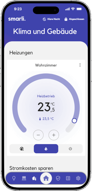 Steuerung von Heizungen in der Smart Home App von smarli.