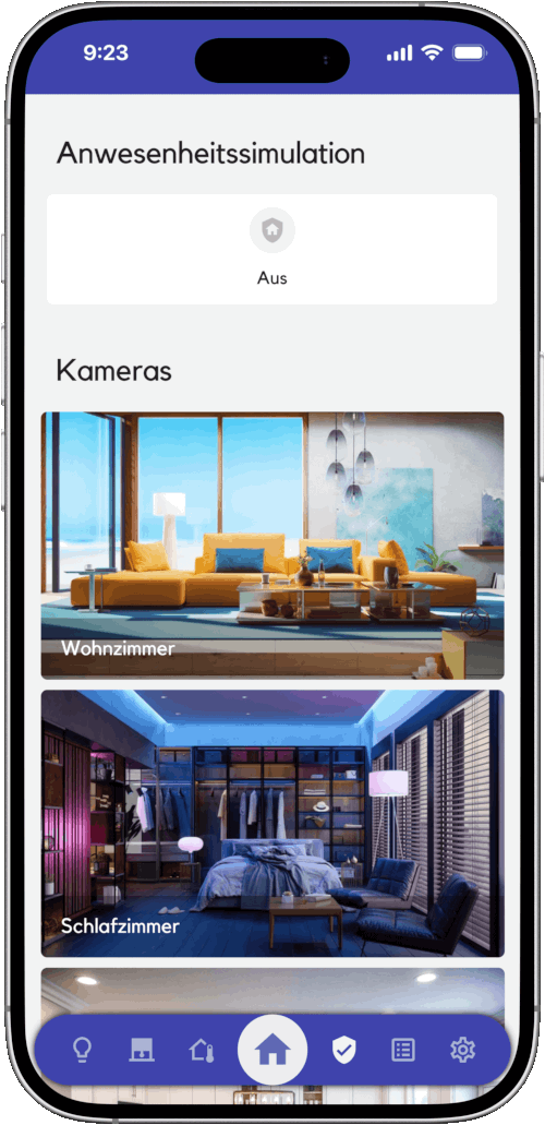 Kameraansicht in der Smart Home App von smarli.