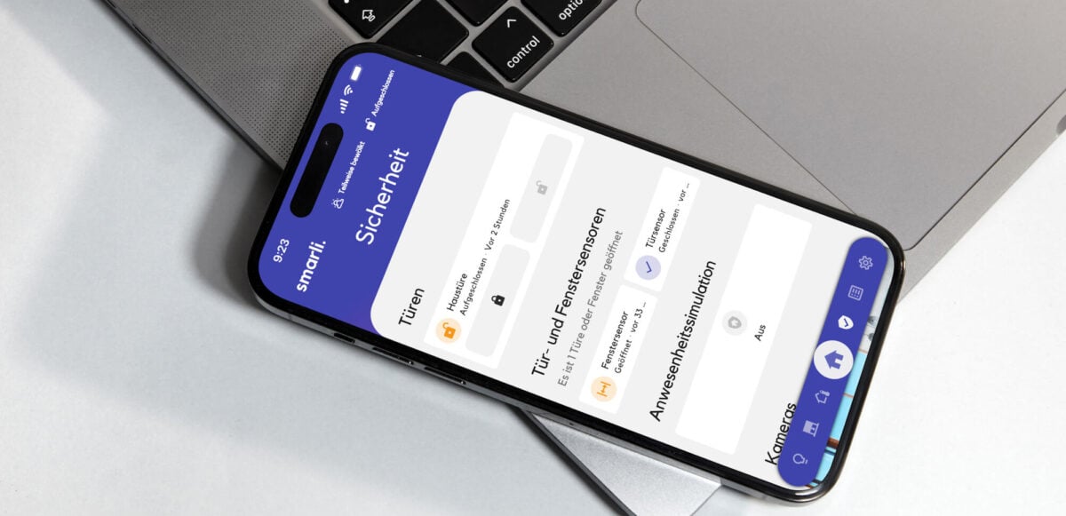 Übersicht über die Sicherheit des smarli. Smart Homes in der smarli. Smart Home App