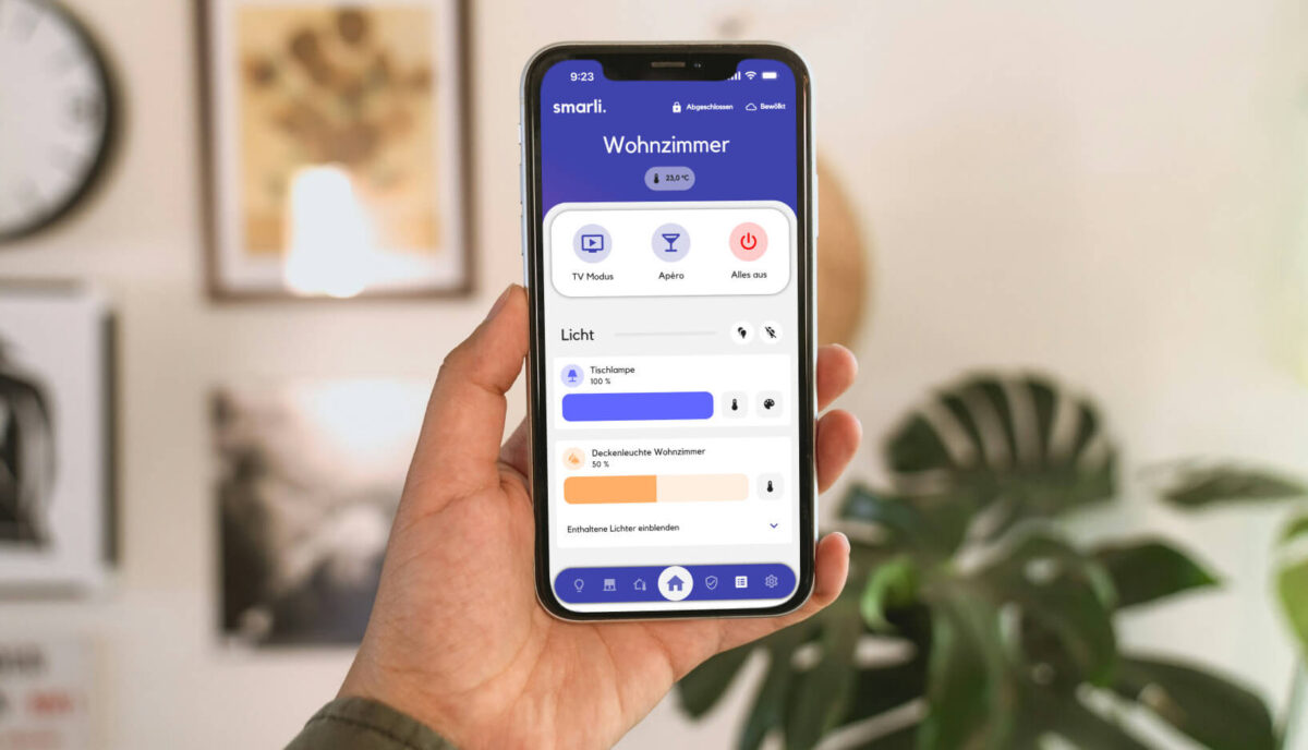 Steuerung aller Geräte in einem Raum in der Smart Home App von smarli.