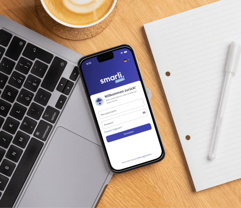 smarli. Partner Engine: Login auf dem Smartphone