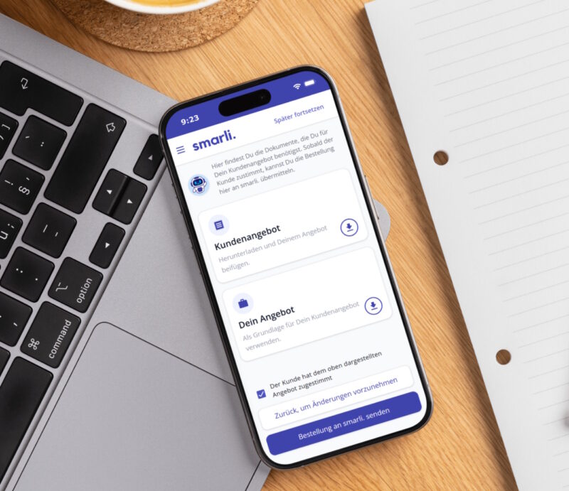 smarli. Partner Engine: Offerten auf dem Smartphone